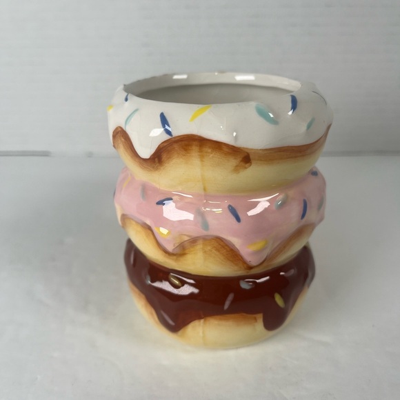 Colorful Ceramic Stack of Doughnuts Coffee Mug 4" Tall Room Essentials (KT167) - Picture 5 of 8